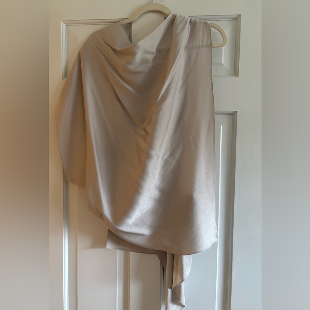 Elegant Roland Mouret Silk Draped Asymmetrical Top